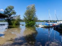 Überfluteter Bereich beim Irscher Winkel in Felden